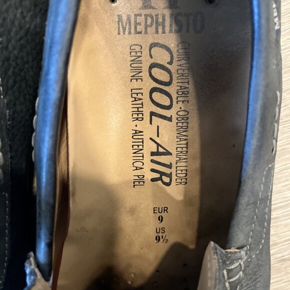 Mephisto Shoes Mens 9.5 Gray Leather Cool-Air Moccasin Loafers Comfort Casual - Picture 3 of 9